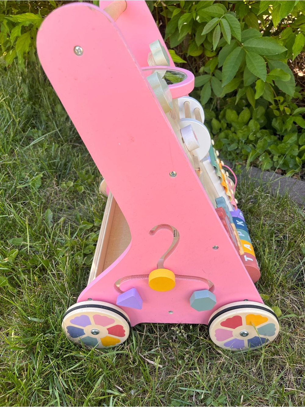 Wooden Baby Walker Activity Push Toy - Pink - Picture 6 of 7